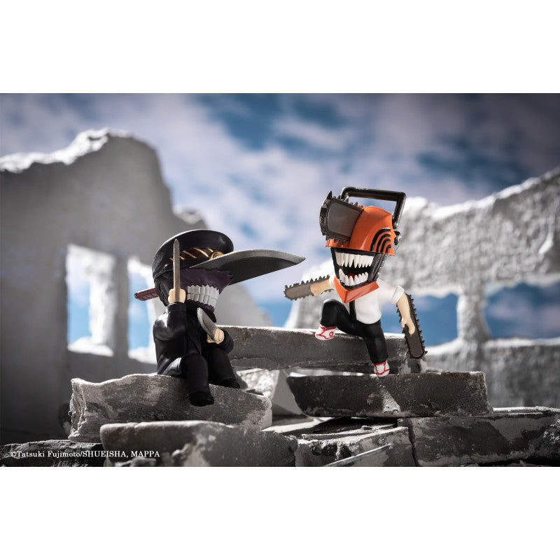 Sitting Chainsaw Man Miniature Monitor Figures